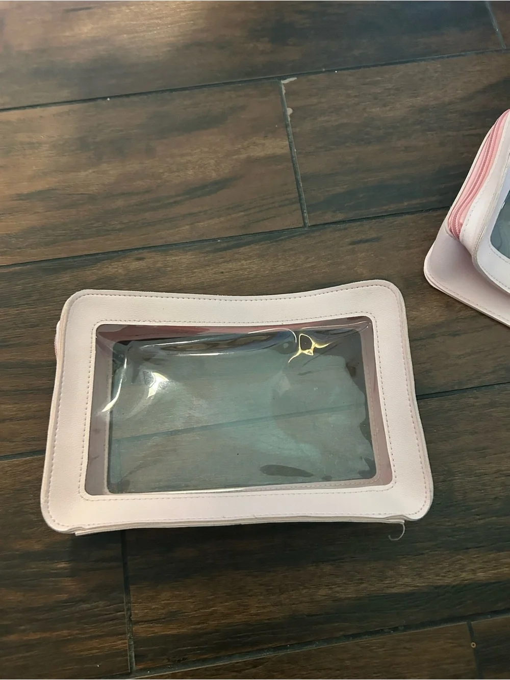 Set of 3 Clear Window Travel Pouches - Light Pink